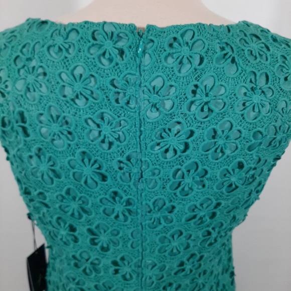 NWT Adriana Papell lace overlay turquoise blue dress 10 - Picture 7 of 15